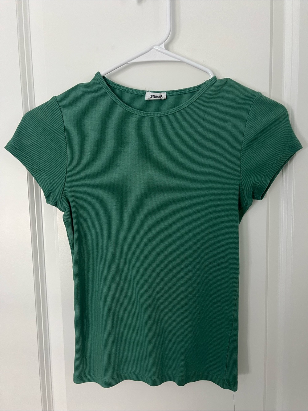 Cotton On Teal Ribbed Short Sleeve Tee